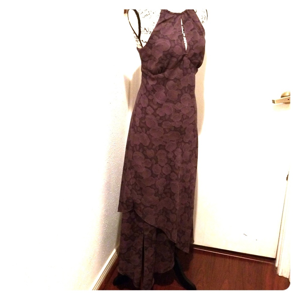 Burgundy Print Maxi Dress